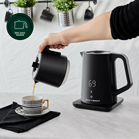Jumbo x Homend Royaltea Cooltouch 1792H Siyah Çift Duvarlı Paslanmaz Çelik Çay Makinesi Wifi ile Kontrol